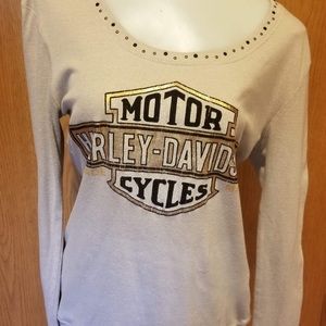 Tan long sleeve XL Harley Davidson shirt